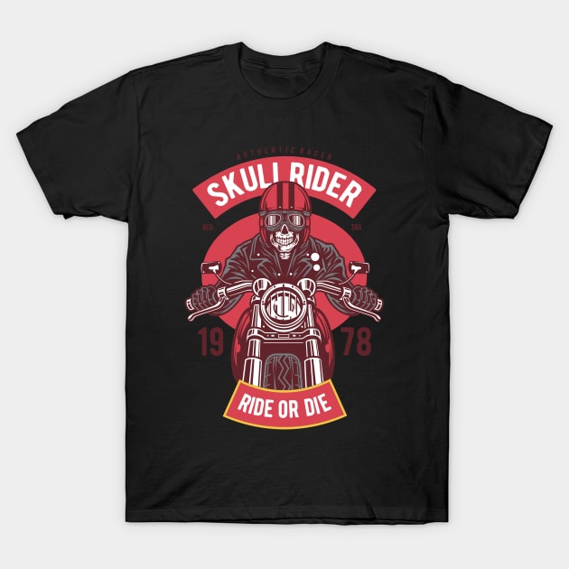 Skull Rider, Vintage Retro Classic T-Shirt by CoApparel